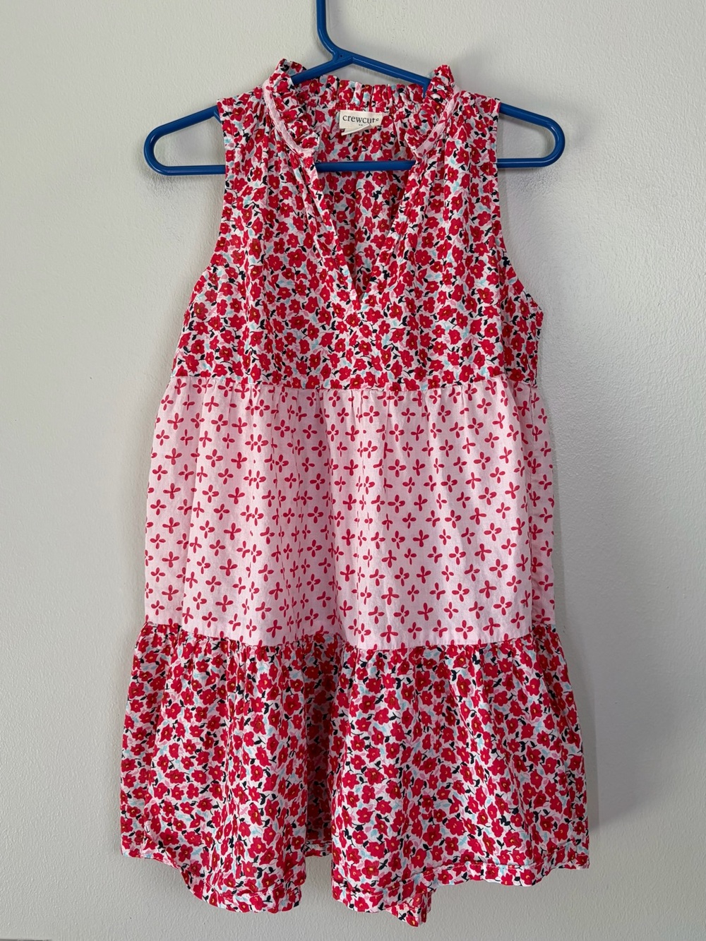 J. Crew Crewcuts Girls Ditsy Floral Tiered Cotton Dress Size XS (4-5)
